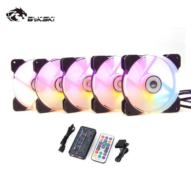 

Bykski Pc Case Fan Adjust RGB Cooling Fan 120mm Quiet Remote Computer Cooler Cooling Light LED 5V RGB Case Fan CPU PC