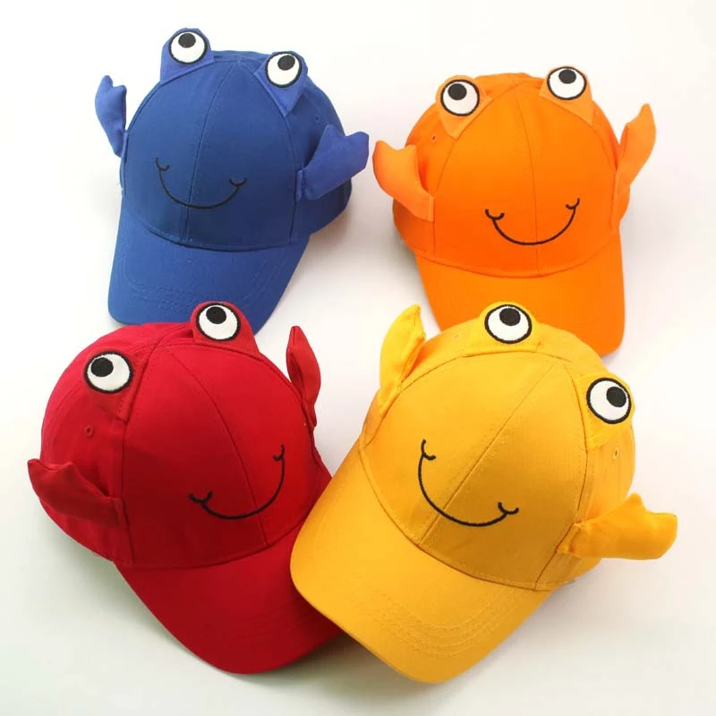 Очаровательный Краб Мультфильм gorras детей ребенка бейсбольной кепки шляпы для мальчиков и девочек хип-хоп шляпа дети snapback кепки Косплей вечерние подарки