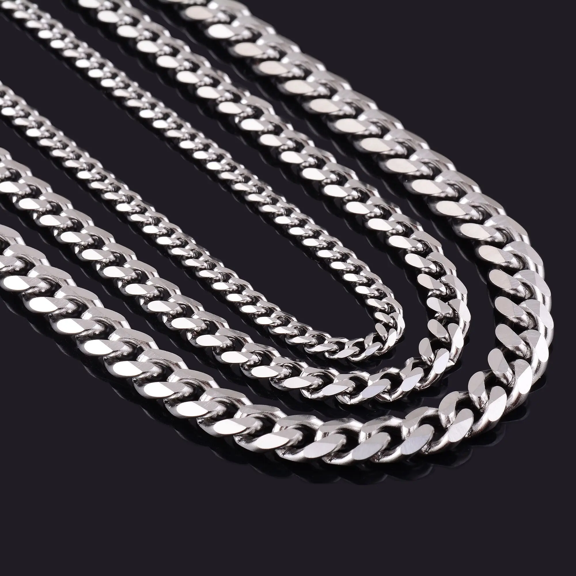 Never Fade 3.5mm7mm Stainless Steel Cuban Chain Necklace Waterproof
