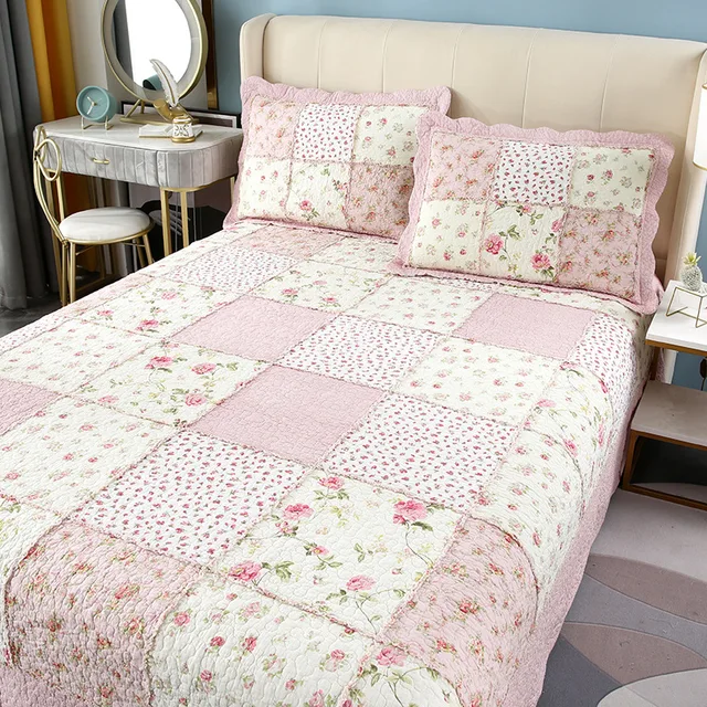 queen size summer blanket set pink