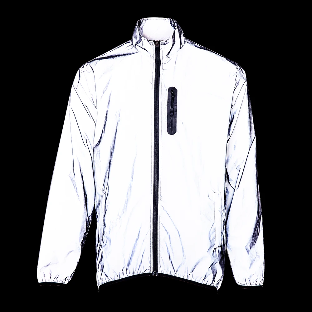 WOSAWE Highly Visible Cycling Jacket Night Glowing Running Waterproof Rainproof Riding Bicycle Bike Windbreaker Loose fit
