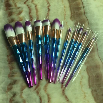 

Manufacturers Direct Selling 12-piece Make-up Brush Set Diamond Handle Spiral Handle Makeup Brush Colorful Beauty Tool