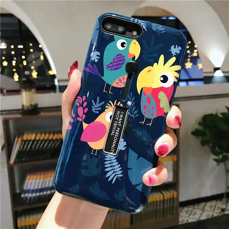 M Модный чехол для телефона с петлей и цветами для iPhone 11 Pro Max XS Max цветочный скрытый защитный чехол с держателем - Цвет: M