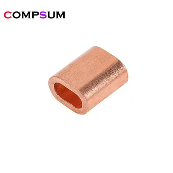 

Brass Ferrule Cable Crimps Sleeve Single Hole Ferrule Crimping Loop Oval Copper Wire Rope Clip Swage Fittings