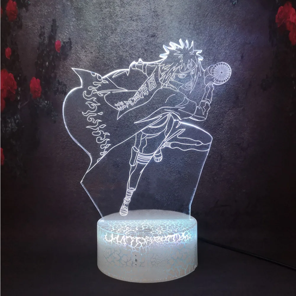 Рисунок из мультфильма; креативное комиксов рисунок светодиодный 3D стол Ночной светильник лампа Узумаки Наруто отец Uzumaki USB Plug ночники 7 цветов флэш-памяти