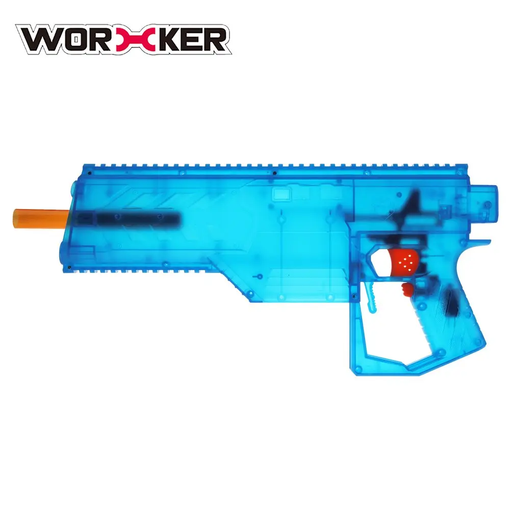 Children Toys Soft Bullet Toy Gun Launcher 40 Rounds Clip Six Flywheels Fully Automatic Toy Gun - Цвет: Синий
