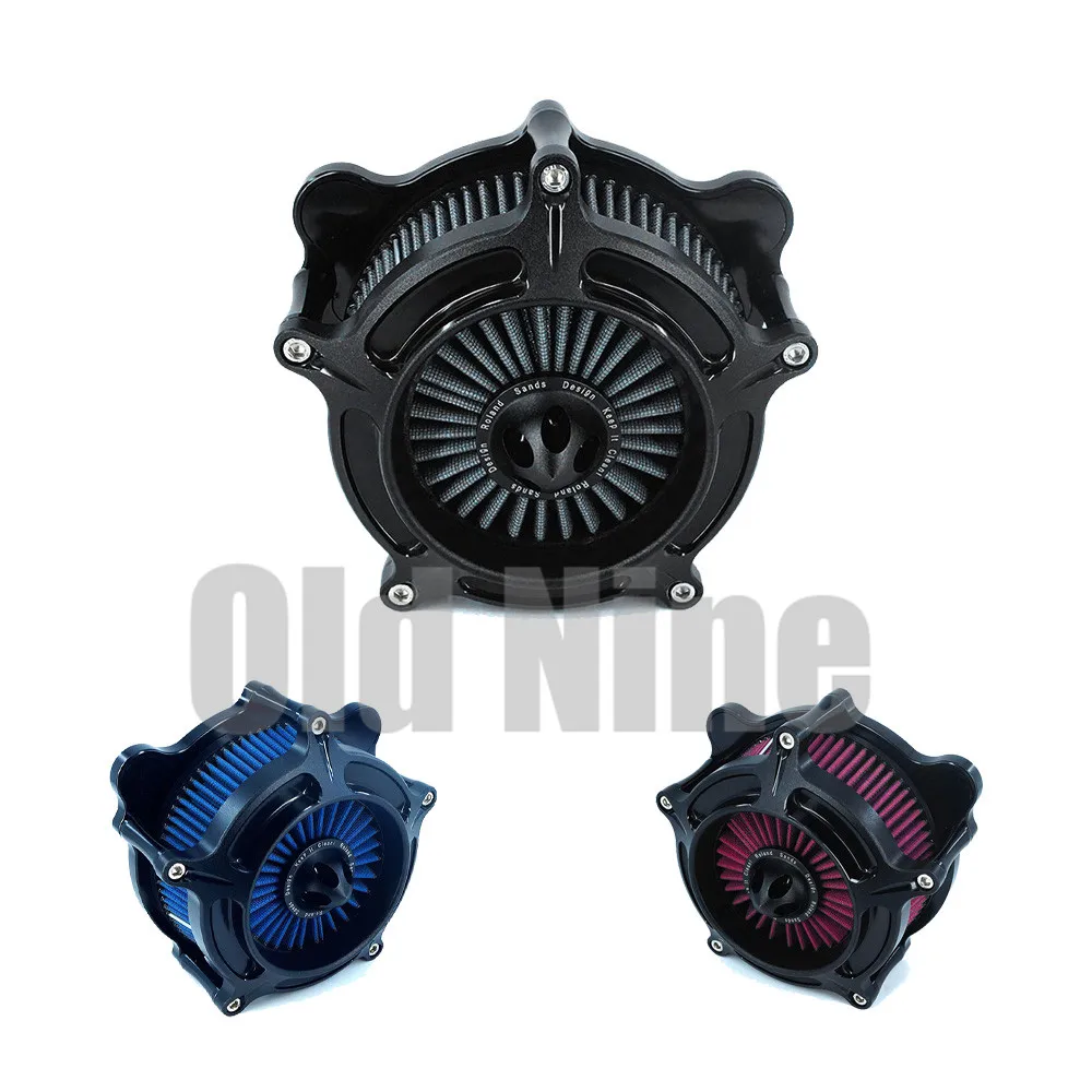 Black Spike Air Cleaner Intake Filter RSD For Harley Sportster XL 883 Dyna V-Rod Softail Fat Boy Touring Ultra FLHR FLHX FLSTNSE