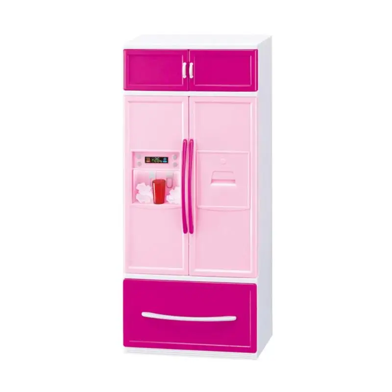 Simulation Kitchen Cabinets Set Children Pretend Play Cooking Tools Mini Dolls Tableware Suits Toys Girls Dollhouse Play Toy Gif-3
