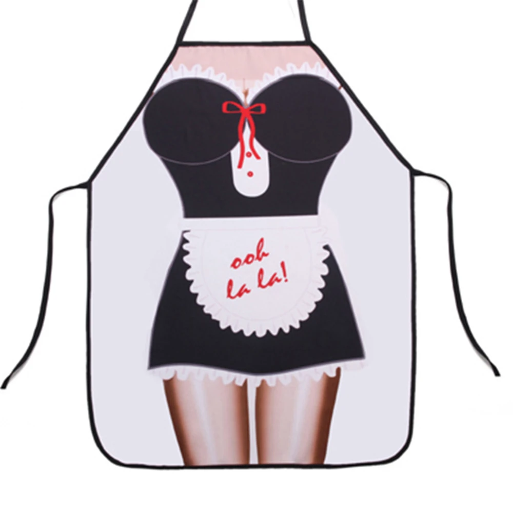 3D Creative Man Women Sexy Apron Cosplay Caps Party Funny Aprons for Chef Waiter Adjustable Cooking Pinafore Kitchen Accessories