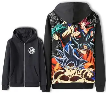 Новые зимние куртки и пальто худи Dragon Ball Аниме Мастер Роши Сон Гоку с капюшоном на молнии мужские толстовки на застежке