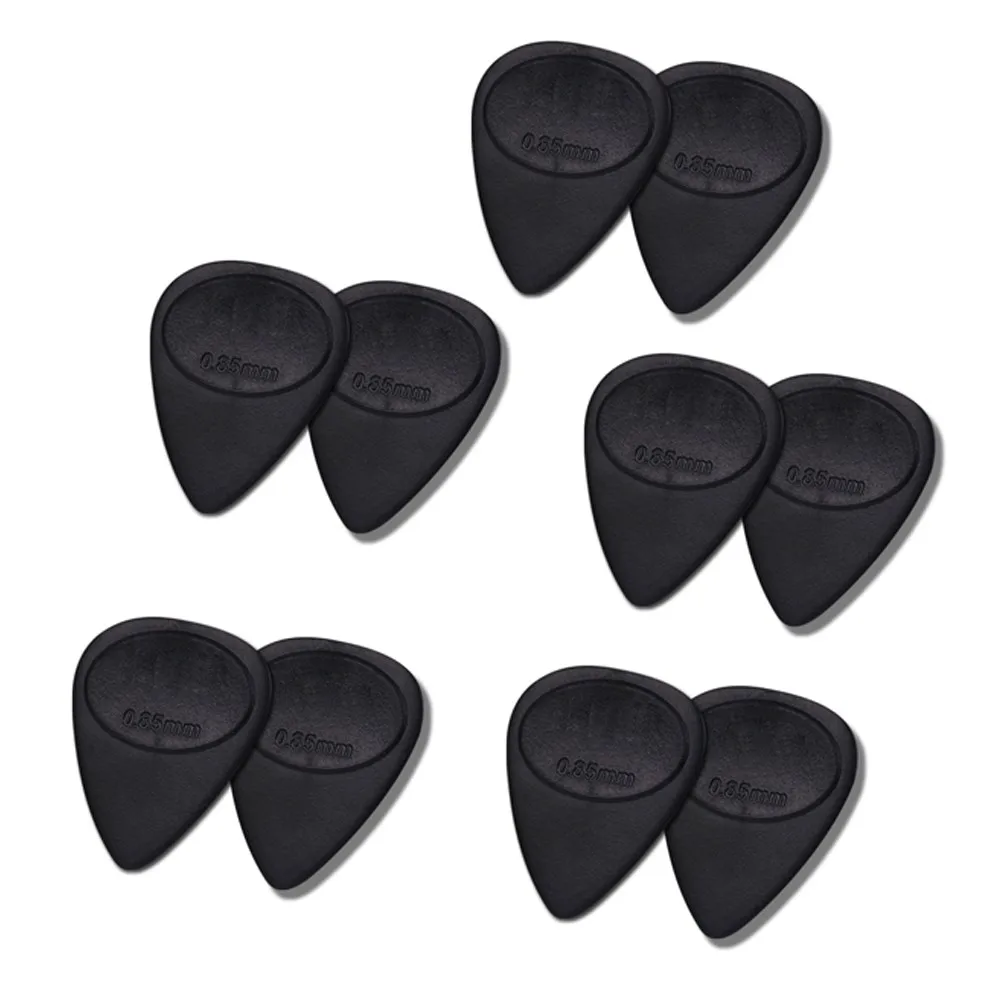 10X 0.7mm Non Slip Nylon Acoustic Electric Guitar Bass Ukelele Picks Plectrum Black Miris Non