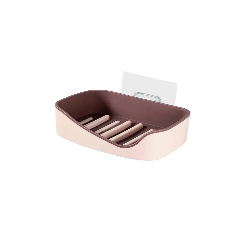Double Layer Drain Soap Rack Wall Hanging Soap Box Bathroom Free Punch Soap Rack Travel Portable Soap Storage Box - Цвет: Красный