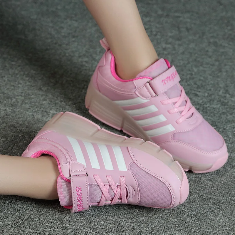 New Autumn Sneakers on Wheel Children Shoes With Light Kids Led Shoes Luminous Glowing Sneakers Baby Toddler Girls Shoes