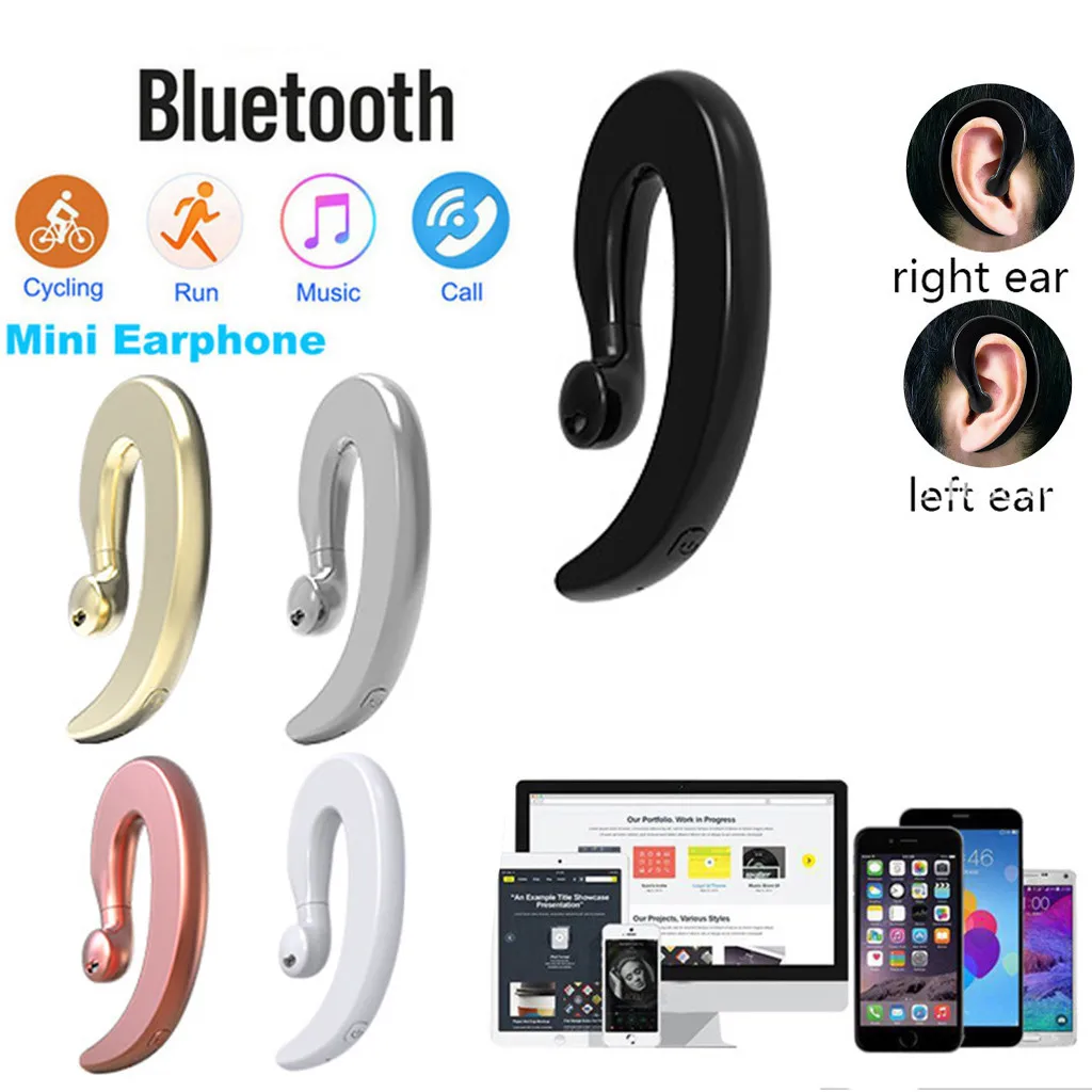 Шумоподавляющие проводящие наушники беспроводные Bluetooth 4 2 Спортивная