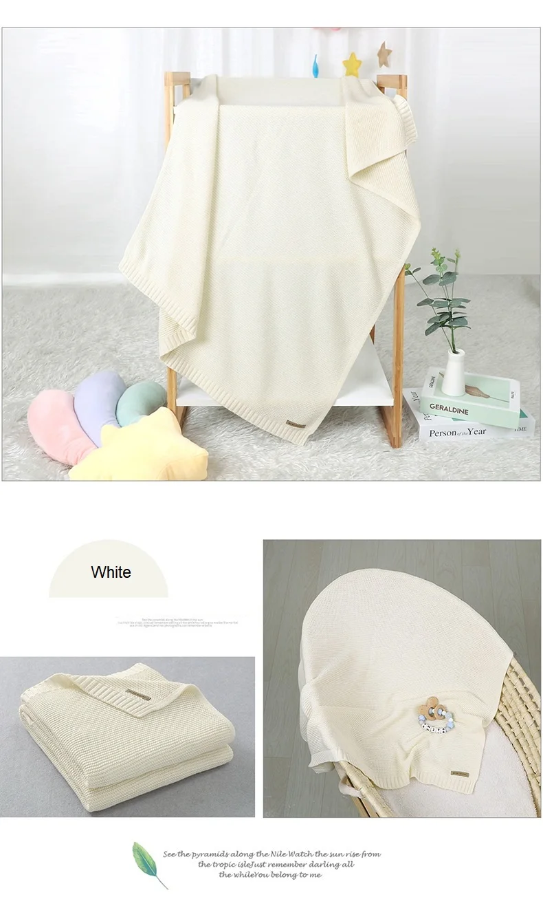 Blankets Newborn Knitted Cotton Super Soft Infant Swaddle Baby Girls Boys Stroller Blanket Cobertor Infantil Wrap Kids Monthly