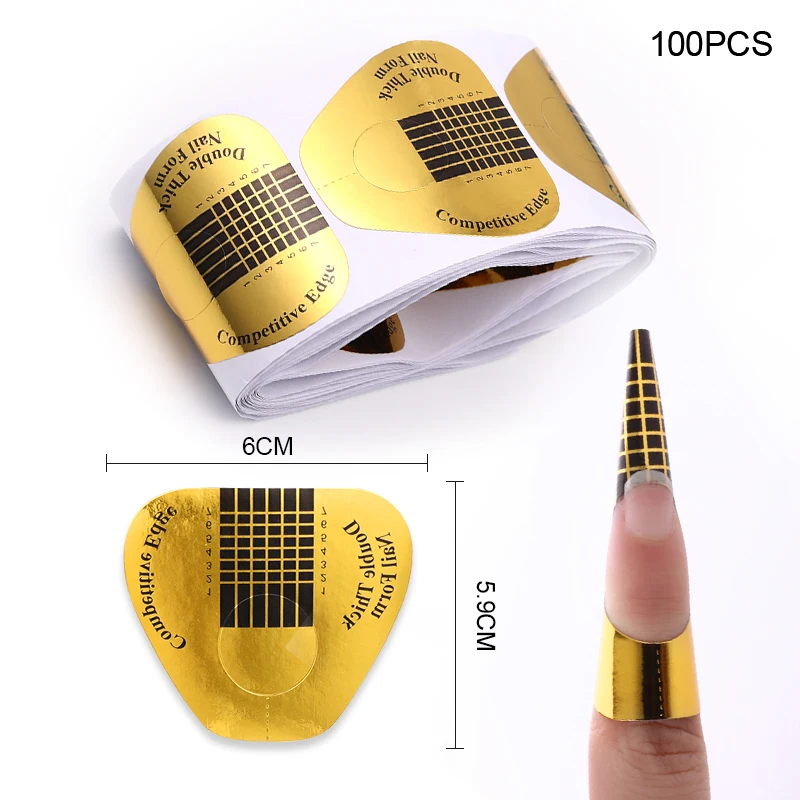 100 шт ногтей инструменты для ногтей Удлинительный УФ-гель Советы Расширение строитель форма ногтей руководство для наращивания ногтей трафареты для маникюрных инструментов