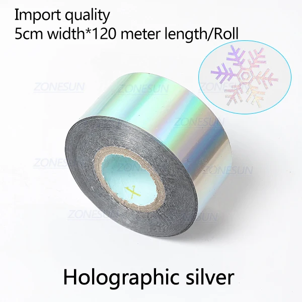 laser silver ZONESUN 5 см рулонов золото серебро Горячая фольга тиснение бумаги ремесло бумага имитация медной фольги бумага для термопресса машина передачи - Цвет: laser silver