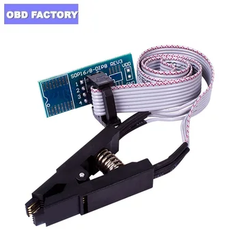 

10Pcs/Lot Automotive Connector 8 pin SOIC8 SOP8 DIP8 Flash Chip IC Test Clips Socket OBD2 Adapter BIOS/24/25/93 Programmer