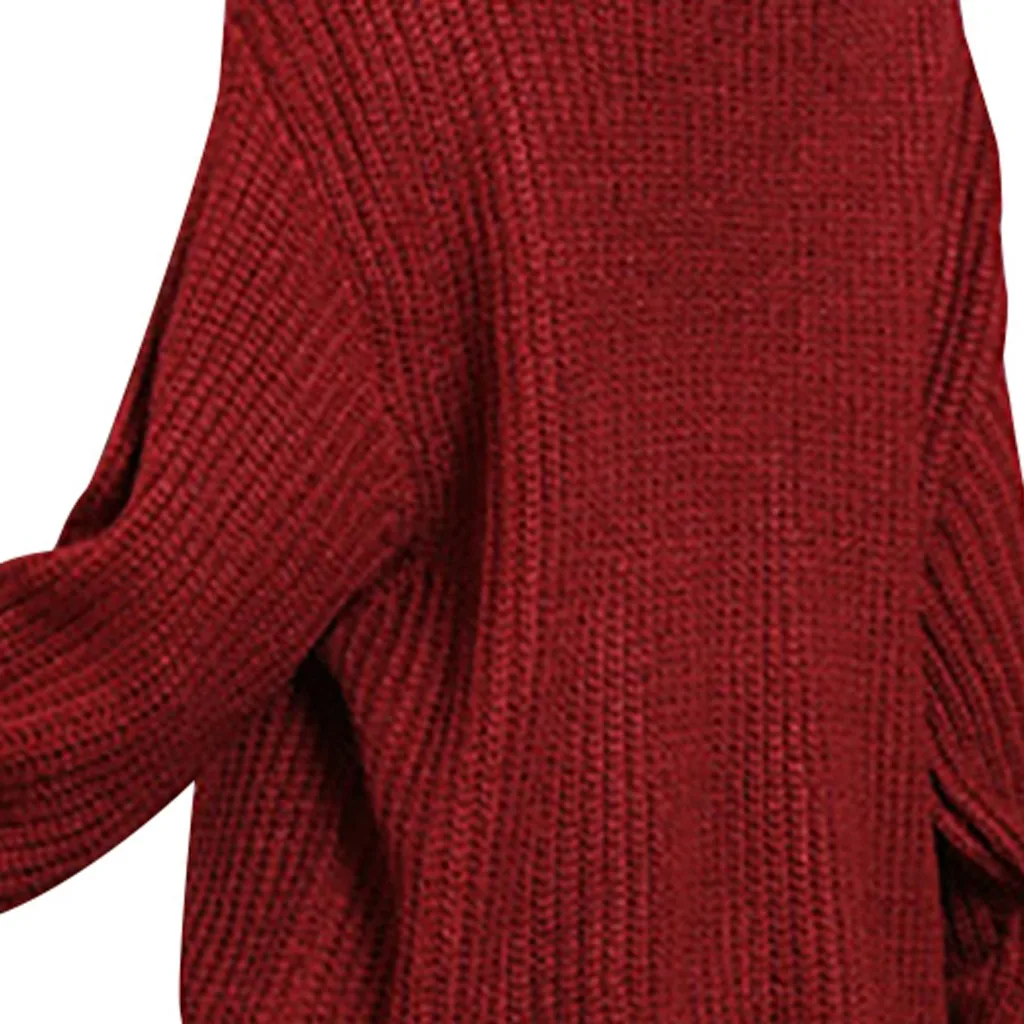 Pull femme nouveaute зимний женский свитер с круглым вырезом и длинным рукавом, Одноцветный вязаный свитер, Повседневный свитер Джерси mujer truien