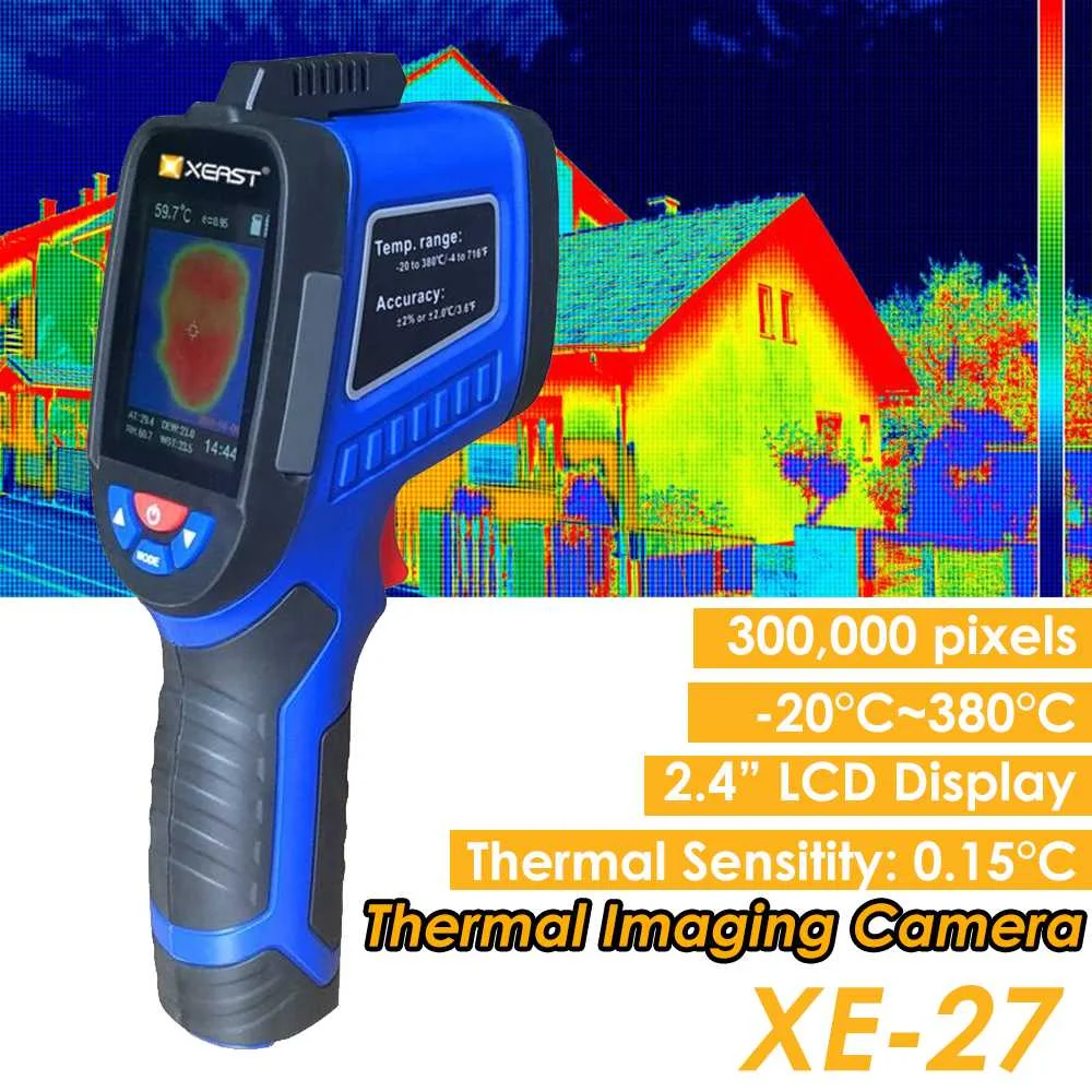 XE-27 ручной инфракрасный тепловизор термометр 2,4 дюймов ЖК-экран с измерением температуры и влажности тепловизирующая камера