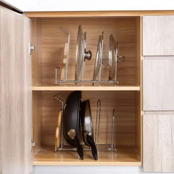

2020New Pots Storage Rack Holder Cookware Shelf Drainer Cutting Board Pan Lid Pot Cover Holder Rack Stand Kitchen Organizer