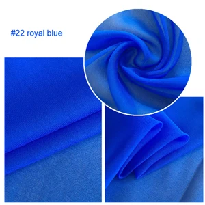 22 royal blue 100 см* 114 см гладкий шелк материал Жоржет прозрачные ткани платье Шарфы материал шелк шифон - Цвет: 22 royal blue