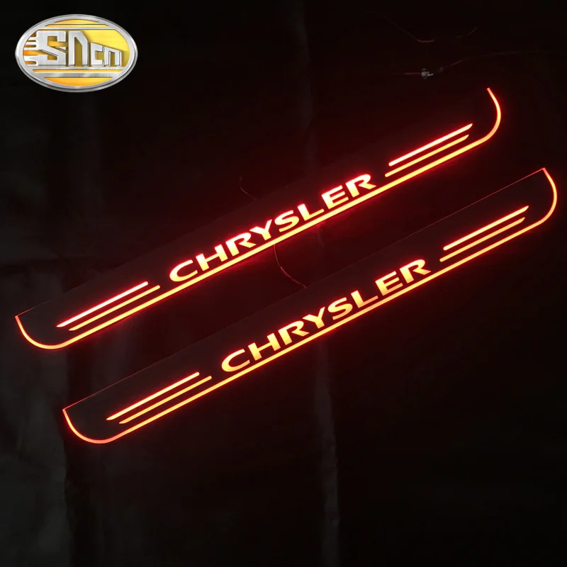  Customized 4PCS Moving LED Welcome Pedal Car Scuff Plate Pedal Threshold Door Sill For Chrysler 300 - 33044431103
