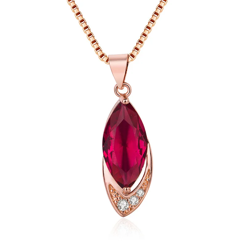 Bague Ringen Твердые 925 из стерлингового серебра, рубиновое ожерелье с 9*25 мм подвески ожерелья для женщин стерлинговые украшения серебряные оптом
