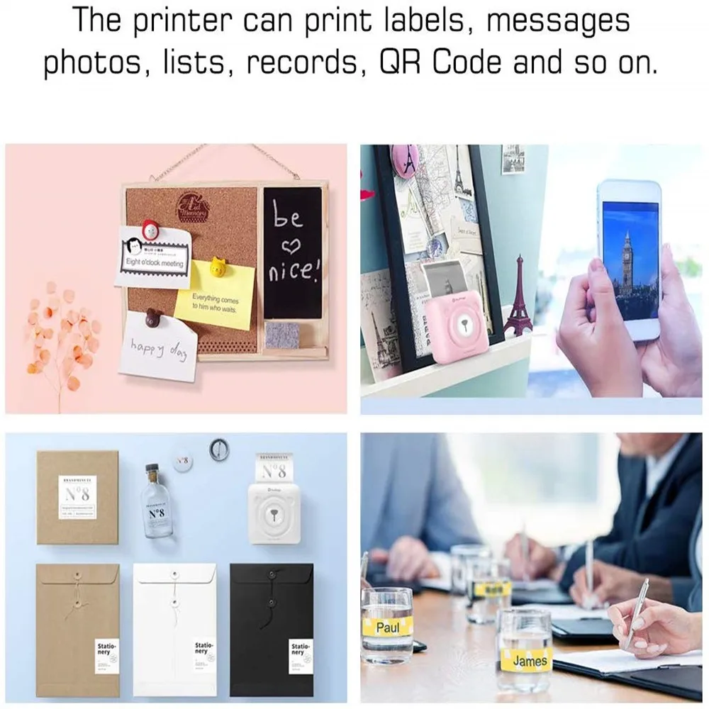 Portable MINI Bluetooth Thermal Photo Printer Pocket Mobile Phone Handheld Printing label printers For Android iphone 5