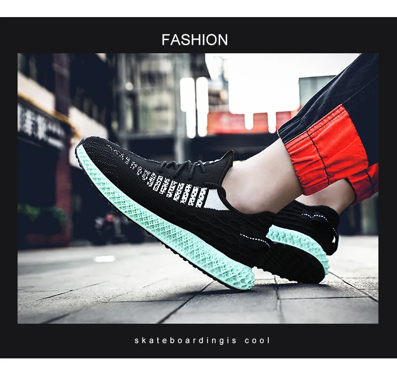 Summer MEN'S SHOES Large Size Athletic Shoes Fly Netting Surface Casual Running Shoes Lightweight Breathable Trendy Shoes
