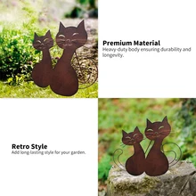 Металлическая статуэтка Валентина кошка форма статуя животное сад Ретро скульптура открытый газон двор статуэтки Романтический орнамент статуи