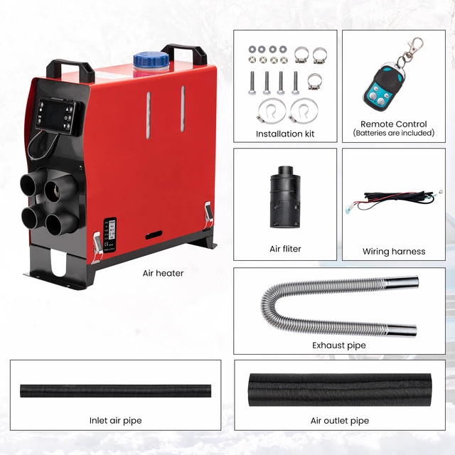 maXpeedingrods Chauffage Diesel 12V 5KW Tout-en-un + Adaptateur