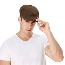 Мужская Женская кепка для вождения с защитой от ультрафиолета, хлопковая льняная плоская кепка для газетчика, унисекс, береты, уличная Кепка для гольфа, QW