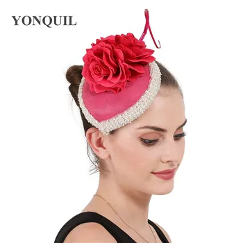 

Gorgeous bride ladies wedding fascinator flower hat peals decoration fashion headpiece for women party tea church fedora cap