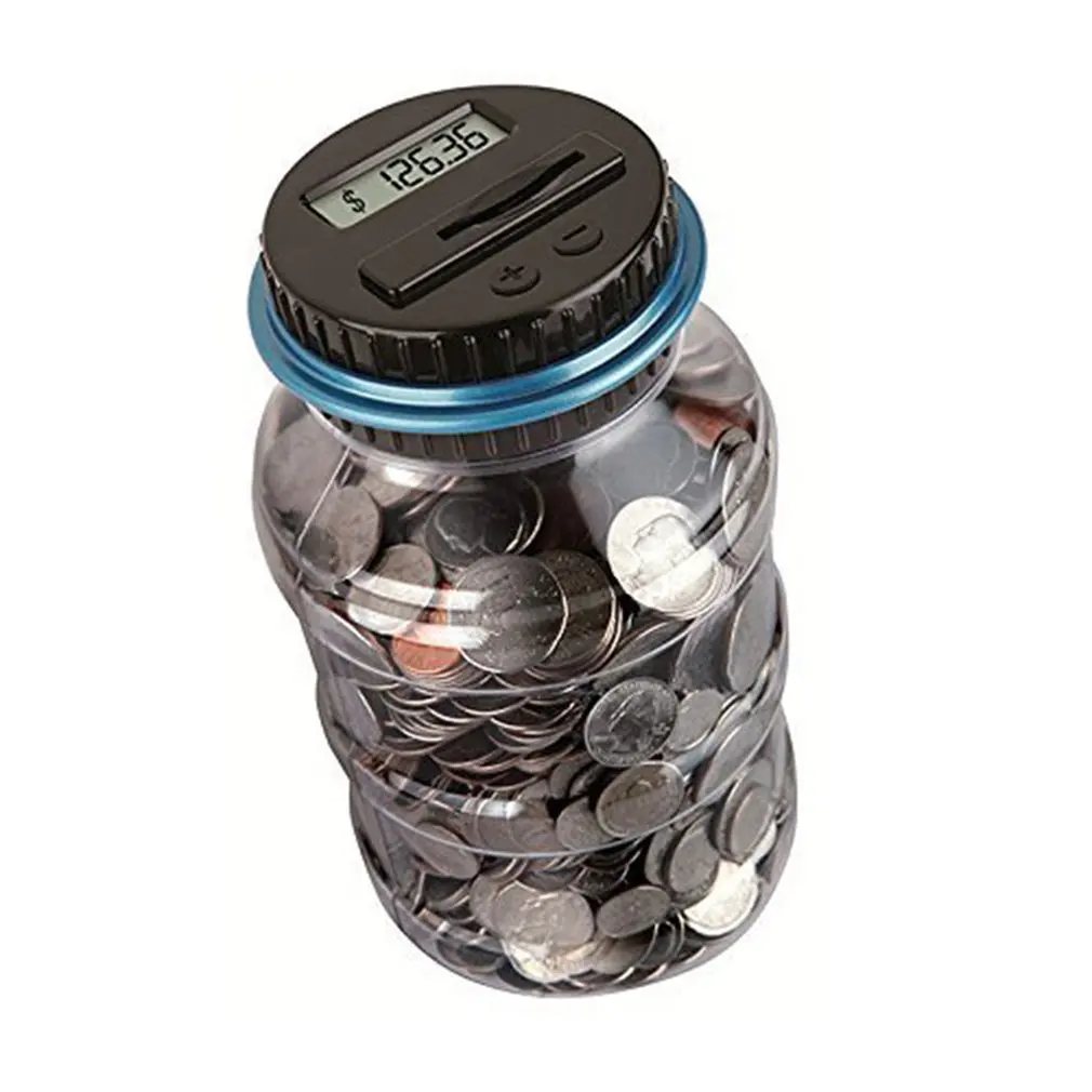 Electronic Counting Piggy Bank Euro Us Dollar Taiwan Dollar Renminbi Bucket Transparent Piggy Bank Full Of Ideas
