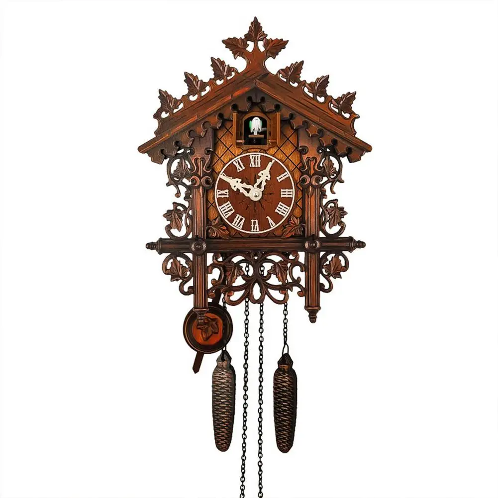 Cuckoo Clock Black Forest House Handcrafted Wooden Eagle Antique 3.5 In Clock Dial Cuckoo Sound Home Wall Decor 