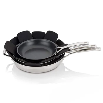 

12pcs Pot & Pan Protectors Gray Print Premium Divider Pads to Prevent Scratching Separate and Protect Surfaces for Cookware