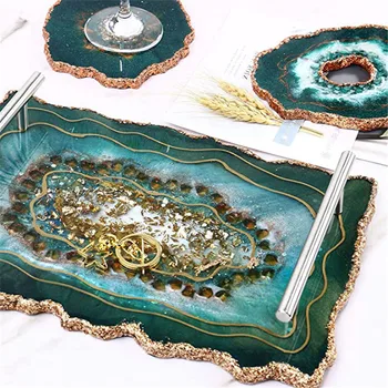 

Resin Mold Silicone Coaster Silicone Mold for DIY Epoxy Resin Tray Making for Fruit Cake Candy Food Holder Home Decoration Craft