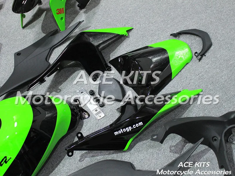 Мотоциклетный обтекатель abs для Kawasaki Ninja250 2008-2012 впрыска Bodywor сенсационная, цвета: черный, зеленый+ майка ACE № 888
