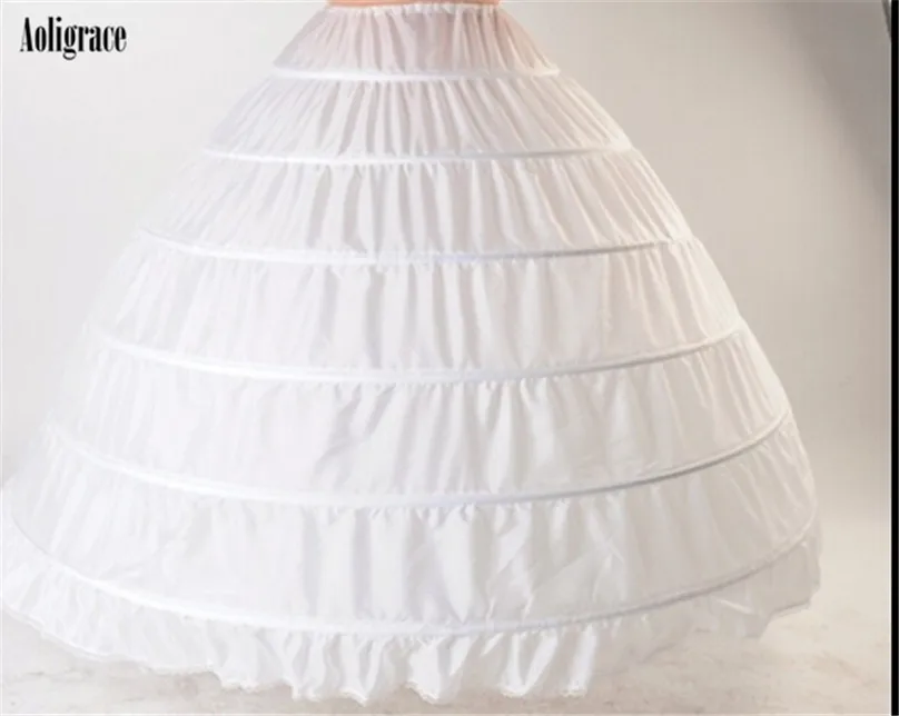 

6 Hoops White Petticoats High Quality Wedding Accessories To Add Dress Volume Cheap Bridal Skirt