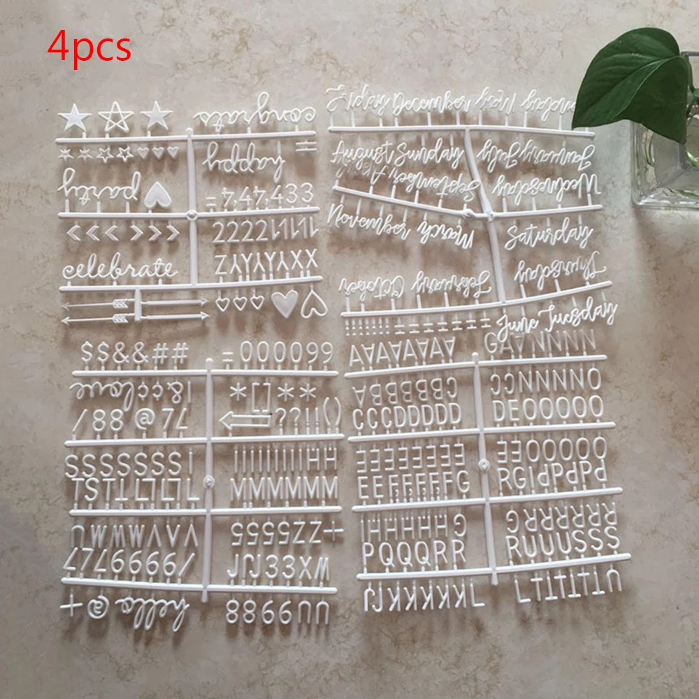 4pcs letters DIY войлочная доска для письма со сменными буквами, символами, цифрами, доски для сообщений для домашнего офиса, домашнего декора - Цвет: 4pcs letters