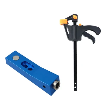 

Single Hole Pocket Hole Jig Kit Bevel Angle Drill Guide Set With Magnet Drill Bit Hole Puncher Carpentry Woodworking Tools