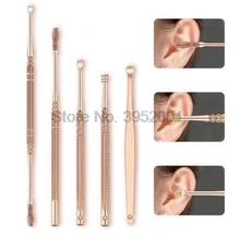 by dhl 20sets 7pcs/set Portable Stainless Steel EarPick Cleaning Ear Pick Wax Removal Curette Cleaner Health Ear Care Stick Tool 