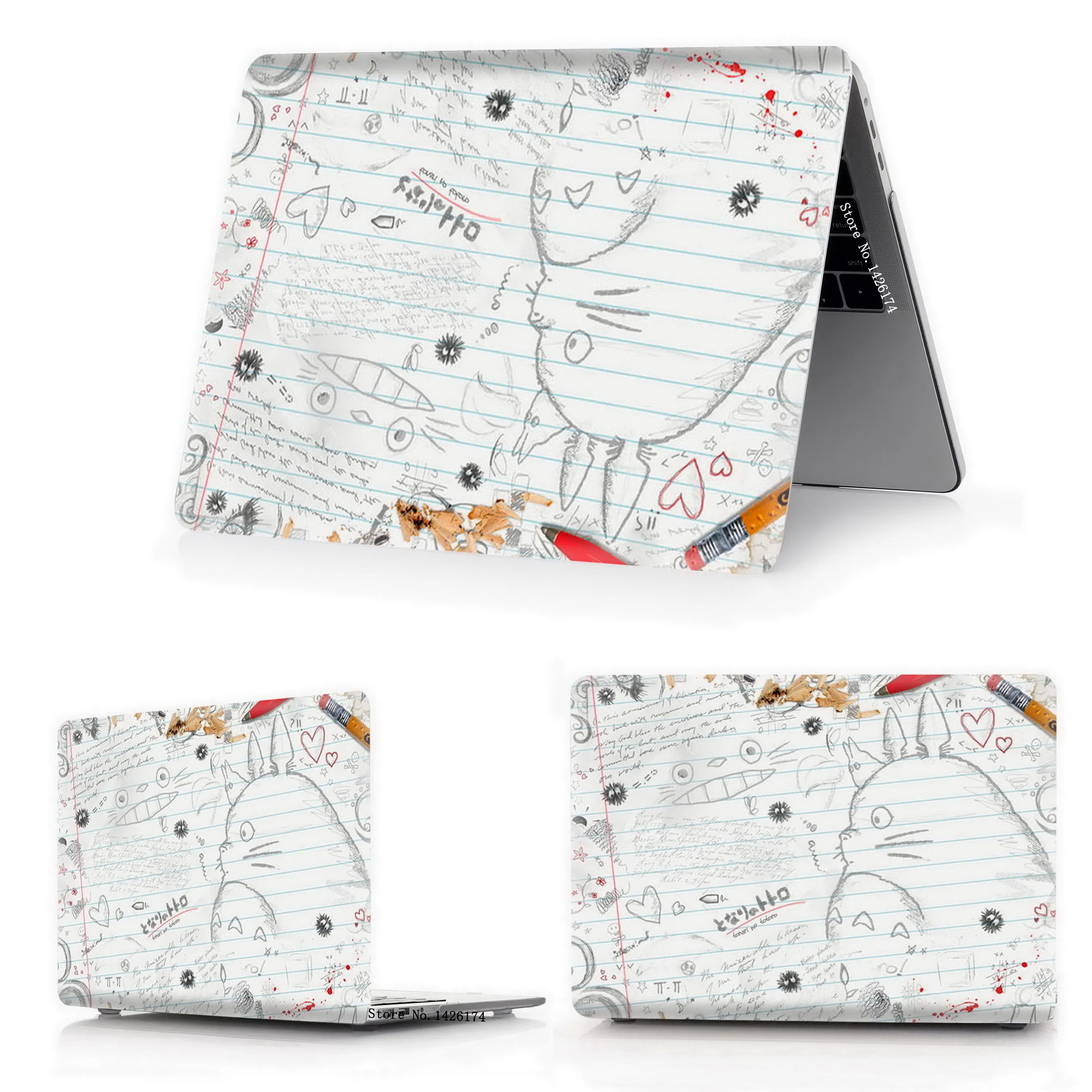 Серия Тоторо, чехол для Apple Macbook Air Pro retina 11 12 13 15 дюймов сумка для ноутбука, для Mac book Air Pro 13,3, 15,4 чехол. A1932+ подарок - Цвет: Cai qian long mao