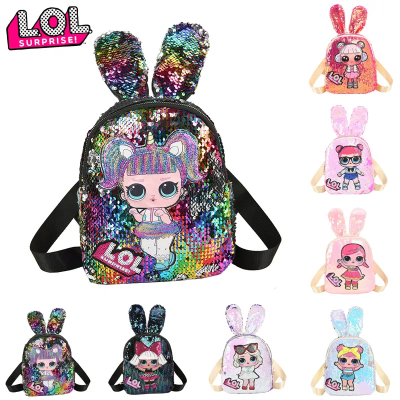 Lol Surprise School Backpack Lol Dolls Original 19 New Fashion Backpack Sequin Rabbit Ear School Bag Buy At The Price Of 9 33 In Aliexpress Com Imall Com