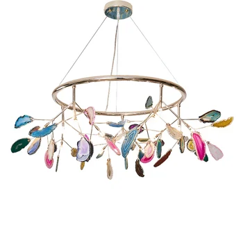 

Northern Europe Modern Light Luxurious Living Room Chandelier Concise Branch Agate Lamp Originality Main Bedroom Lamp