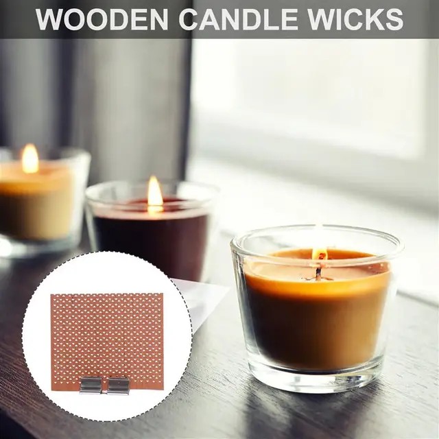 7Pcs Wooden Candle Wicks Round Tube Natural Smokeless Wood Candle