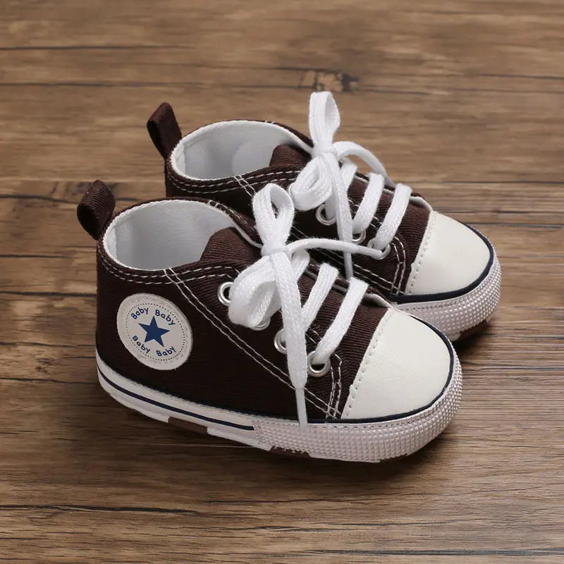 Детская обувь для младенцев, для новорожденных, для малышей, для первых ходунков, весна-осень, обувь для мальчиков и девочек, спортивные кроссовки для малышей, мягкая противоскользящая обувь - Цвет: brown