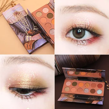 

NEW 12 Color Eyeshadow Palette Waterproof Matte Glitter Oil Painting European Nobility Style Eye Shadow