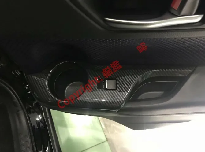 Углеродное волокно стиль межкомнатные двери кнопки для окон Накладка для Toyota C-HR CHR